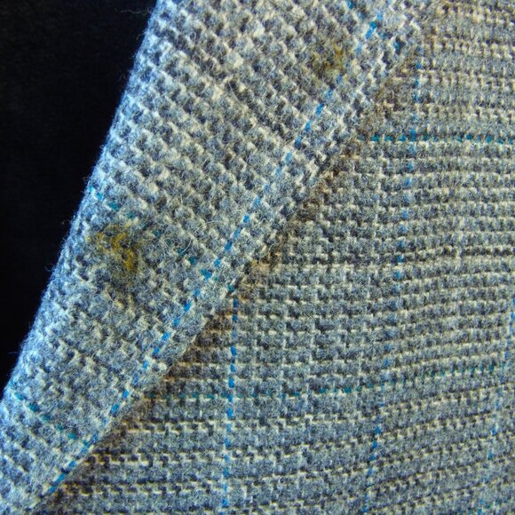 Vintage Hart Schaffner & Marx 100% Wool Blue Tone Tweed Sports Jacket Coat - Picture 8 of 12